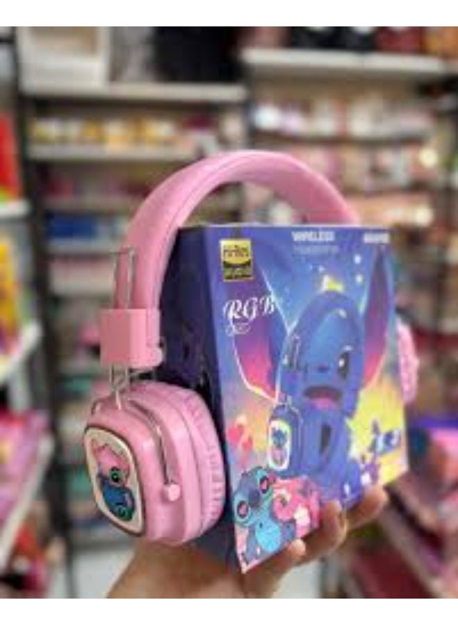 STITCH Wireless Kids Headphones [Kids Headphones] Cute Cartoon Design with LED Lights, Effective Noise Isolation Thanks to the Closed Ear Cavity Design [Bluetooth Kids Headphones] Comfortable and Lightweight Bluetooth Headphones - Image 3